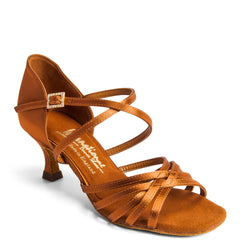 International Flavia Tan Satin- 2" or 2.5" Flare heel