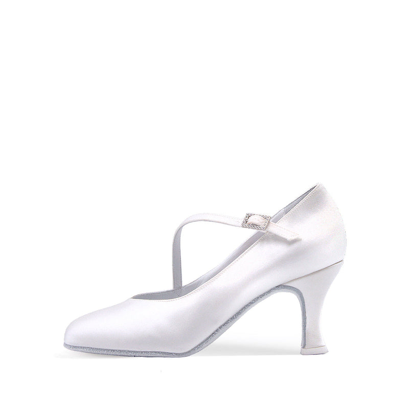 Paoul 1073 White Satin 6 or 7 cm heel