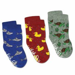Rubber Ducks, Sharks and Turtles Kids Socks / 3-Pack