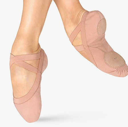 Bloch "Pro Elastic" Ladies' Pink Canvas Ballet- CLEARANCE