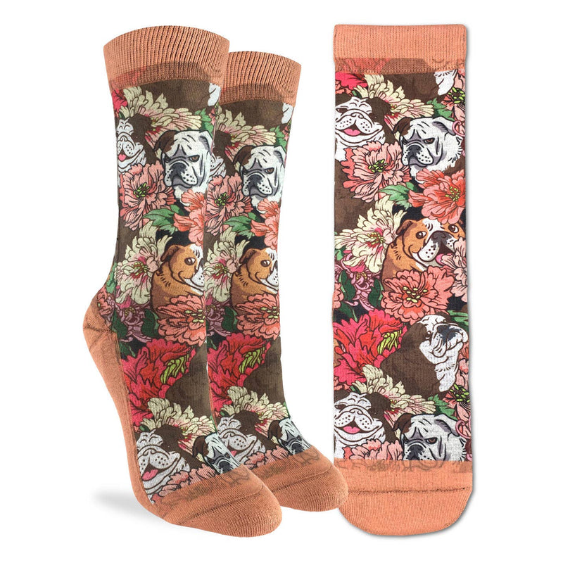 Women's Floral Bulldog Socks
