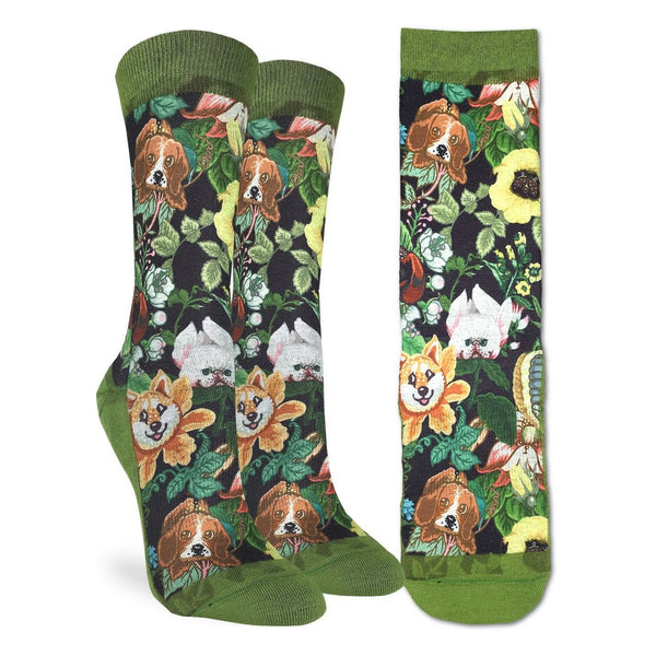 Women's Floral Dogs Socks- Clearance