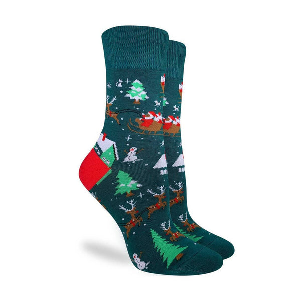 Women's Santa on a Sled Socks