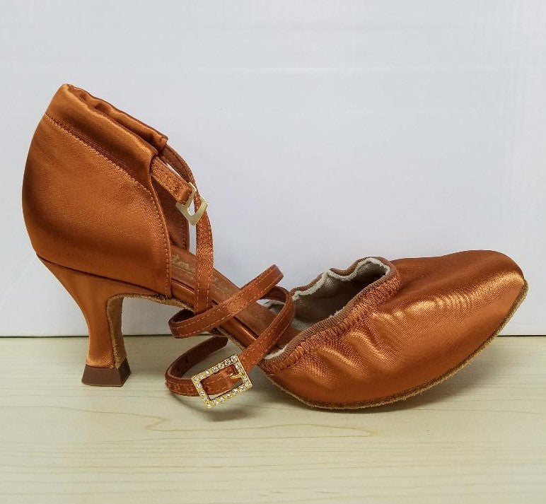 International American Flex- Tan Satin 2" 4.5 UK/7 US International American Flex- Tan Satin 2" 4.5 UK/7 US