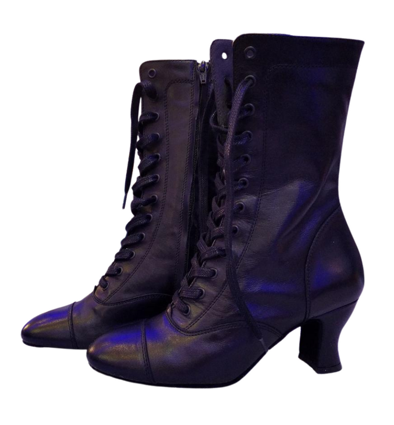 Betty Black Lace-Up Ankle Boot | SilkFred
