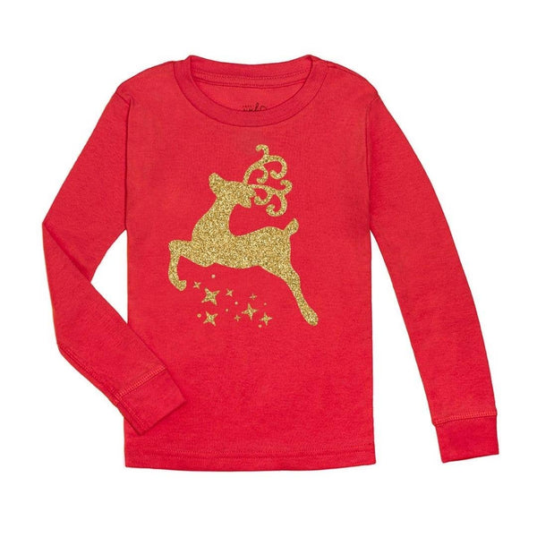 Reindeer Long Sleeve Shirt- Red- Clearance