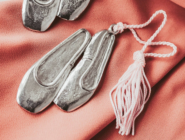 Ballerina Ornament  Pewter Ballet Shoes - Clearance